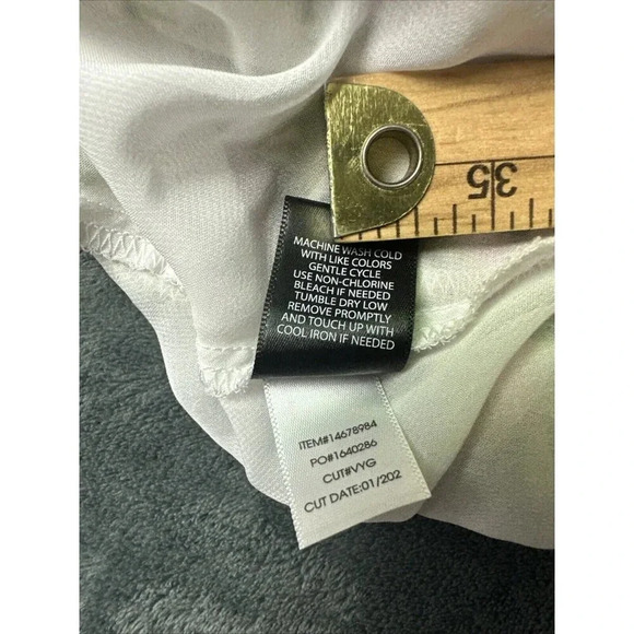 Torrid Blouse Floral Clip Dot Flutter Sleeve Babydoll Chiffon Lace Trim Size 1X - Picture 13 of 15